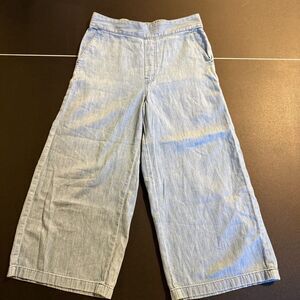 Madewell Gladstone Wash High Rise Chambray Huston Pull-On Crop Pants Size Small